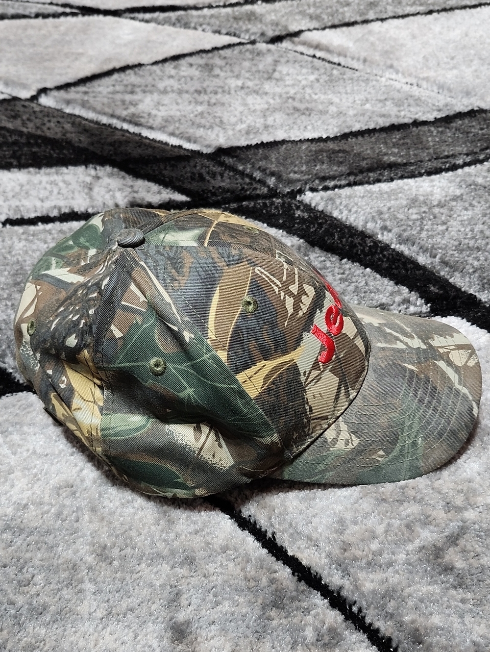 VINTAGE NISSIN JEEP RED EMBROIDERED CAMOUFLAGE COLLECTIBLE BASEBALL CAP HAT - Picture 7 of 13